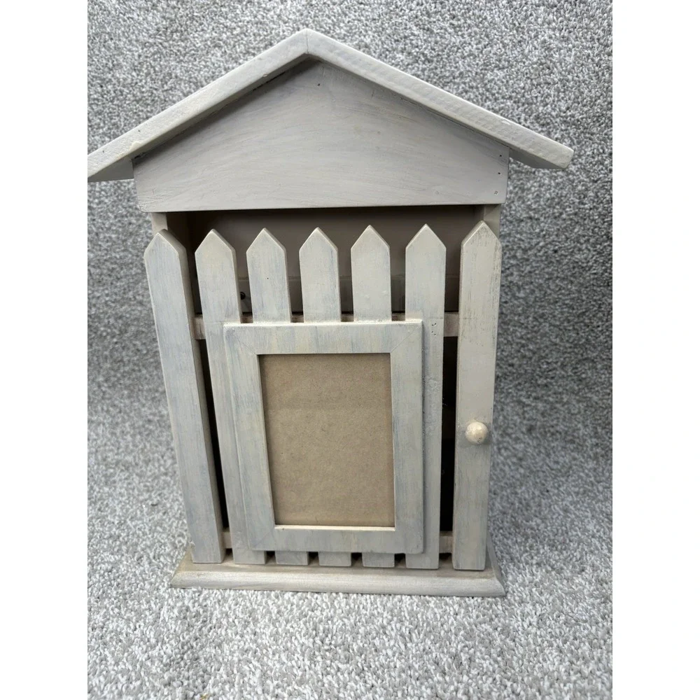 Wooden House Key Cabinet Wall mounted Key Holder‎ Box Shabby Chic Cottage Decor